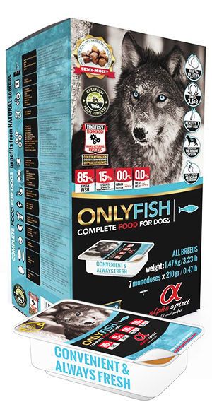Alpha Spirit snacks only fish complete food dogs